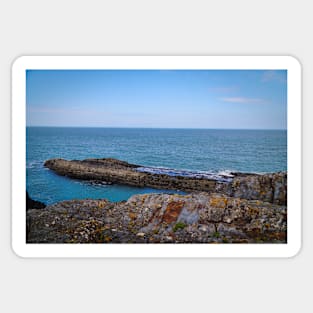 Rocks & Blue Ocean - Coastal Scenery - Ceibwr Bay Sticker